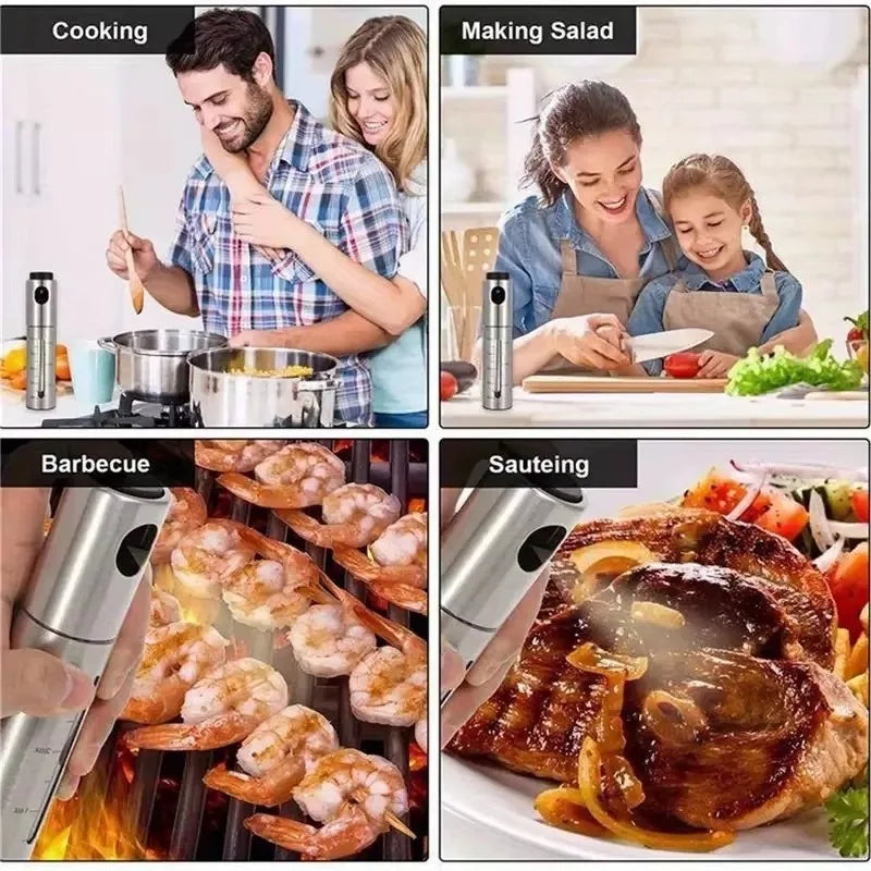 Stainless Steel Oil Sprayer for Air Fryer Cooking Mister Bottle Kitchen Dispenser with Fine Mist