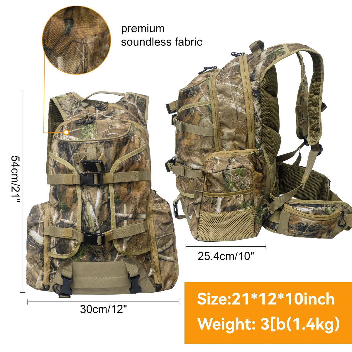 WESTTUNE Man Strategic Tactical Backpack Outdoor Waterproof Camping Hunting Sport Bag Hunting Backpack for Rifle Bow Gun