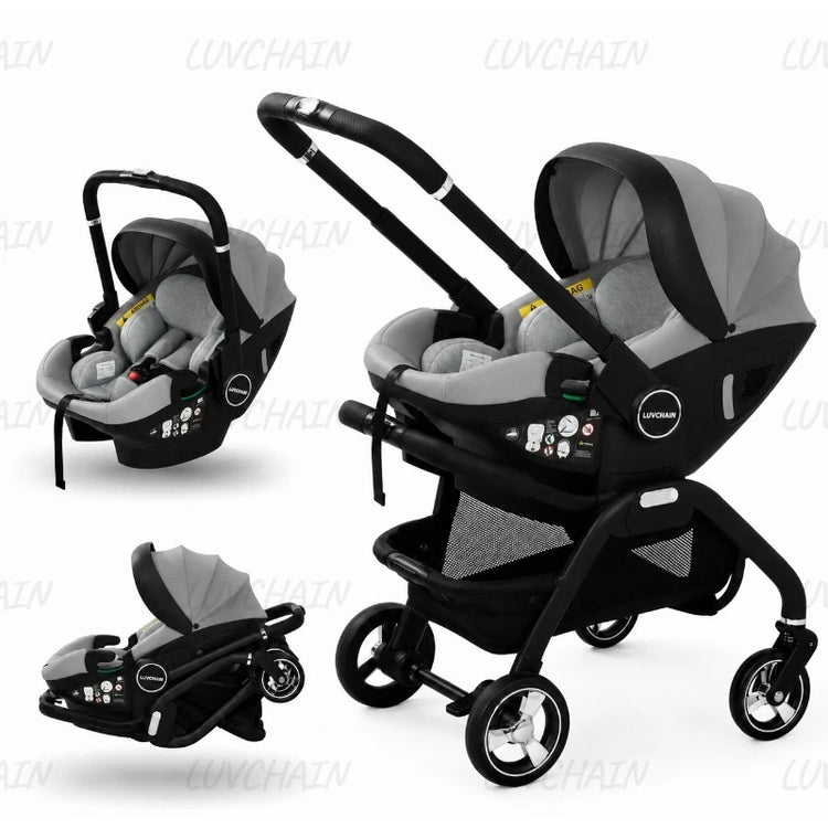 3-in-1 Baby Stroller, Baby Safety Seat, Newborn Sleeping Basket, Portable with 5 Color Choices Suitable for Ages 0-3