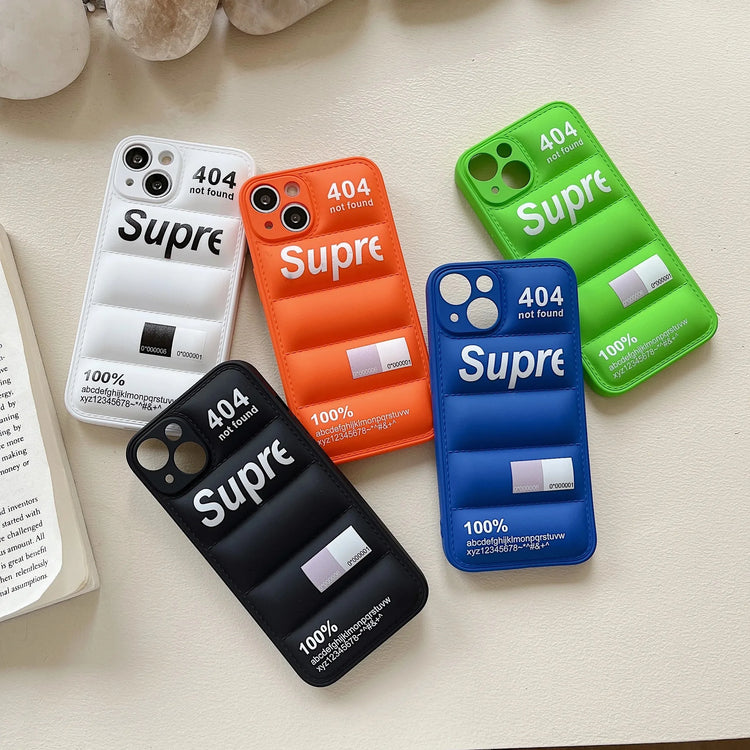 Fashion Down Jacket Puffer Case for iPhone 18 17 Pro Max 16 15 14 Plus 13 12 11 Original Lovely Silicone i Phone Cover Etui