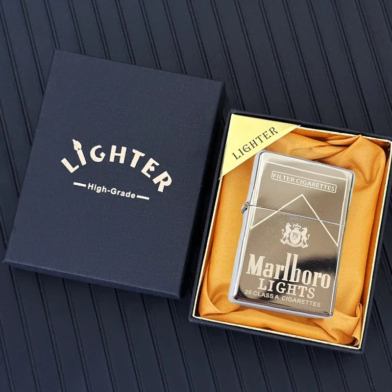 Marlboro Grinding Wheel Lighter, White Paint Green Label Red Label, Multi-color Selection, Men's Gift Wholesale