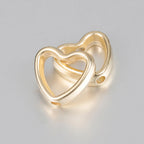 50pcs Heart Frame Wrapped Bead Double Stright Hole Spacers Loose Beads  for Jewelry Making DIY Findings