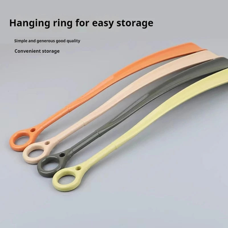 47CM Long Hanging Ring Shoehorn Pregnant Woman Long Handled Lifter Elderly Shoe Spoon Lazy People Shoe Spatula Shoe Horns 1/2Pcs