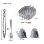 Air Fryer Silicone Basket Tray 20/23cm Round Square 4/5/6/8 Liters XXL Shape Airfryer Case Protector Pan Mold Liner