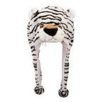 Fashionable Children's Winter Hat Plush Tiger Head Design Scarf Neck Protection Halloween Performance Cap Kids Warm Cozy Hat