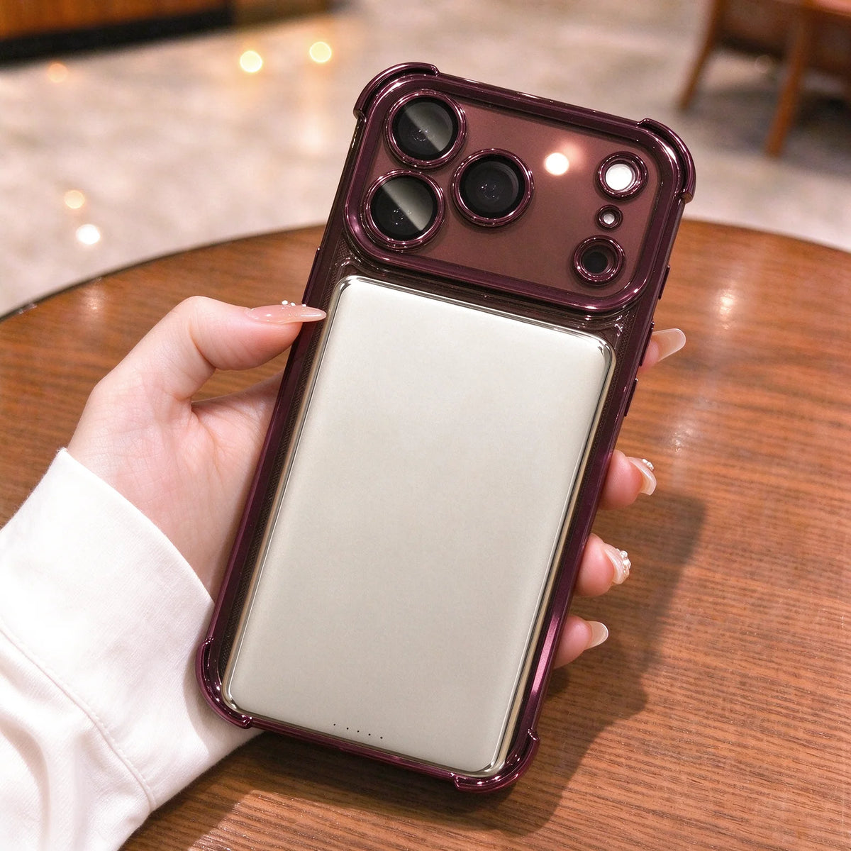 For Magsafe Wireless Charging Case For iPhone 18 Pro Max Air 14 15 Plus 13 16 17 Pro Transparent Plating Ring Holder Phone Cover