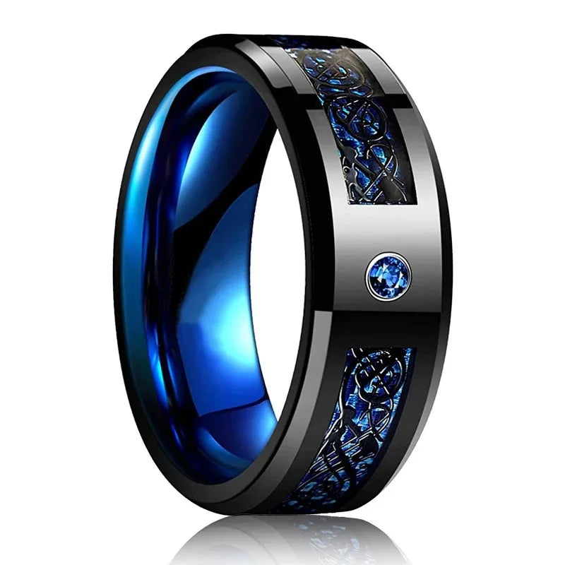Simple 8mm Silver Color Stainless Steel Rings For Men Women Matte Finish Beveled Edge Men Wedding Rings Party Jewelry Gifts