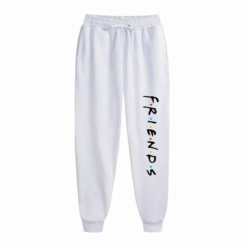 Womens New Casual Loose Long Pants Outdoor Fashion Friends Letter Printed Trousers Spring Autumn Winter Fleece Sports Sweatpants