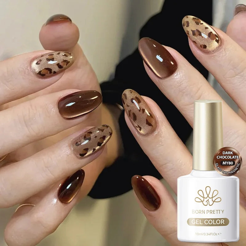 BORN PRETTY 10ml Brown Purple Black Red Cat Magnetic Gel Polish Manicure Soak Off UV Gel Nail Art Varnish Autunm Winter Nails