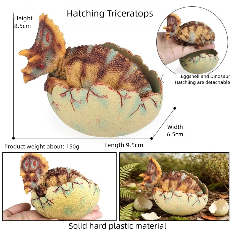 Realistic Hatching Dinosaur Egg Model T-Rex Spinosaurus Velociraptor Pterosaur Figurine Statue Home Decor Collection Ornaments