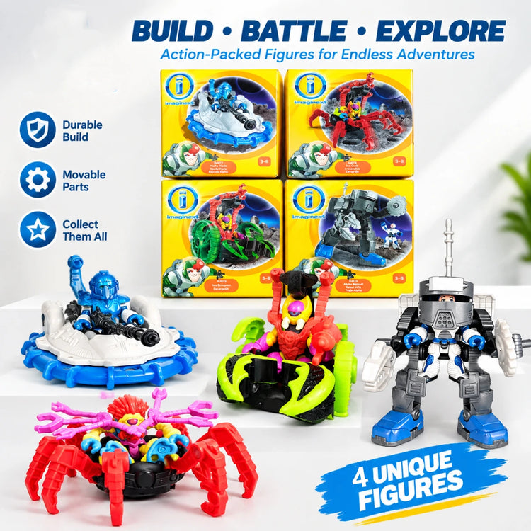 Imaginext Space Series Alpha Blade Ion Crab Ion Scorpion Alpha Exosuit Action Figure Vehicle Playset Collectible Toy Gift