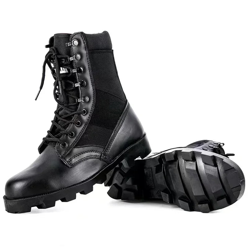 Lace Up Waterproof Outdoor Shoes Breathable Canvas Camouflage Tactical Combat Desert Ankle Boots Men Boots