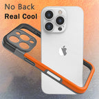 Shockproof Soft Silicone Frame Phone Case for iPhone 18 17 Pro Max 13 14 15 16 NoBack Heat Dissipation Protection Bumper Cover