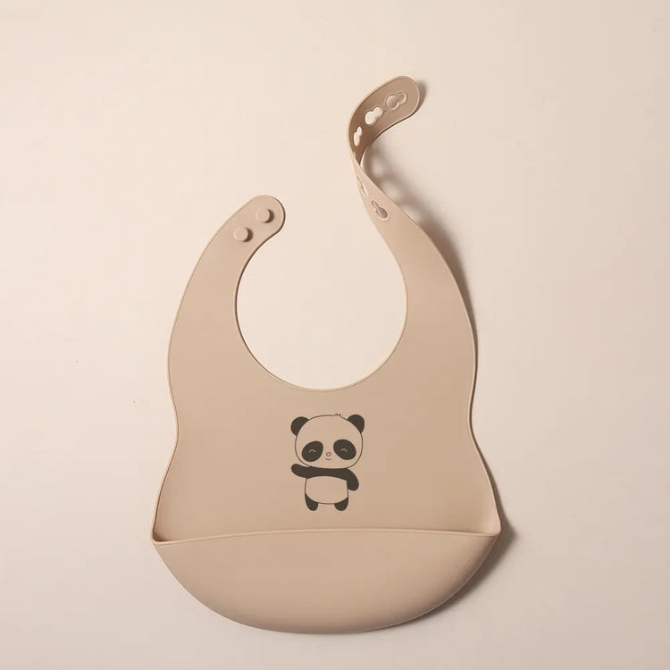 Custom Silicone Baby Bib with Name & Cartoon Print Pattern Food-Grade Solid Feeding Bib DZ13