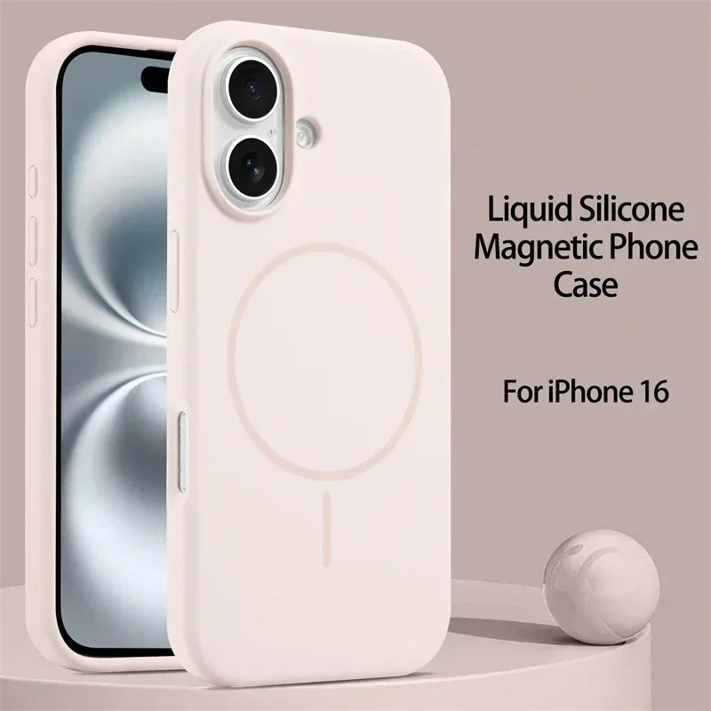 Original Liquid Silicone For Magsafe Case For iPhone 18 Pro 17 16 15 14 13 12 11 Pro Max Magnetic Wireless Charging Soft Cover