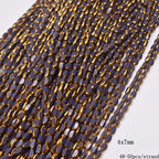 4x7mm 50pcs/lot Briolette Oval Glass Beads Plating Gold Color Crystal Glass Loose Spacer Beads For Beads for Jewelry Making DIY