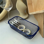 Desktop Storage Basket INS Metal Sundries Organizer Basket Photocard Case Office Stationery Home Supplies Make Up Sorting Holder