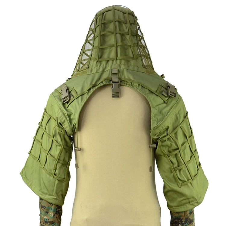 Ghillie Suit Foundation, Ghillie Poncho, Camouflage Hunting Base, Cape Sniper Viper Hood for Airsoft Paintball
