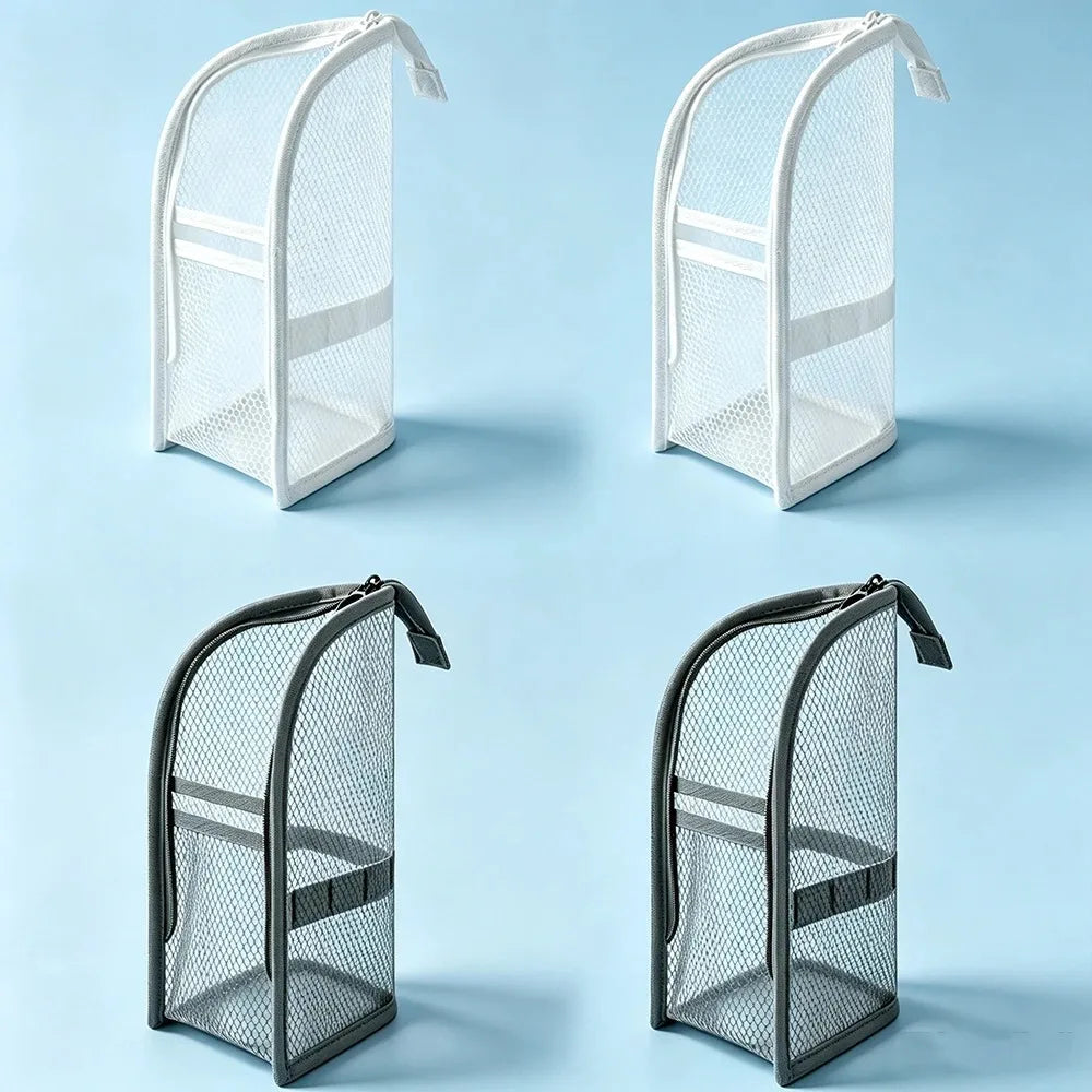 Standing Mesh Toiletry Bag Portable EVA Waterproof Travel Foldable Toothbrush Cosmetic Organizer Women Bathroom Storage Pouch