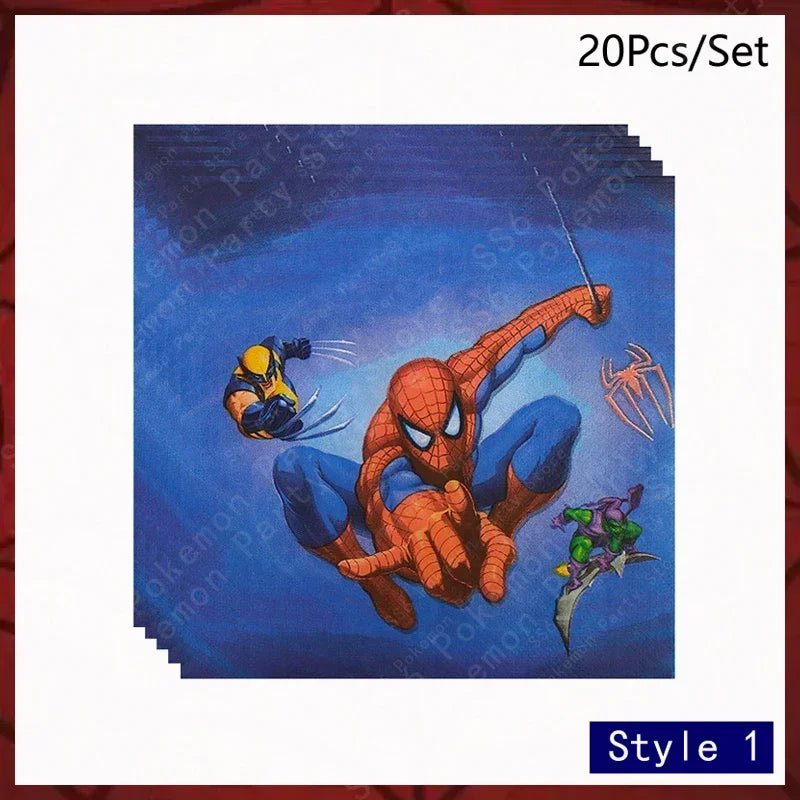 Spiderman Birthday Party Decorations Set Disposable Tableware Napkins Cup Plate Spidey and His Amazing Friends Birthday Supplies
