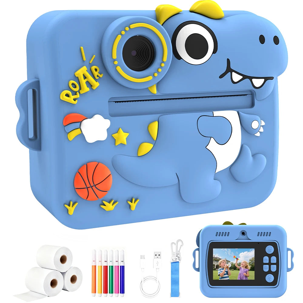 Digital Children Camera For Photography Mini Printer Portable Thermal Instant Print Photo Kids Camera 1080P HD Video Toy Birthday Festivals Gifts