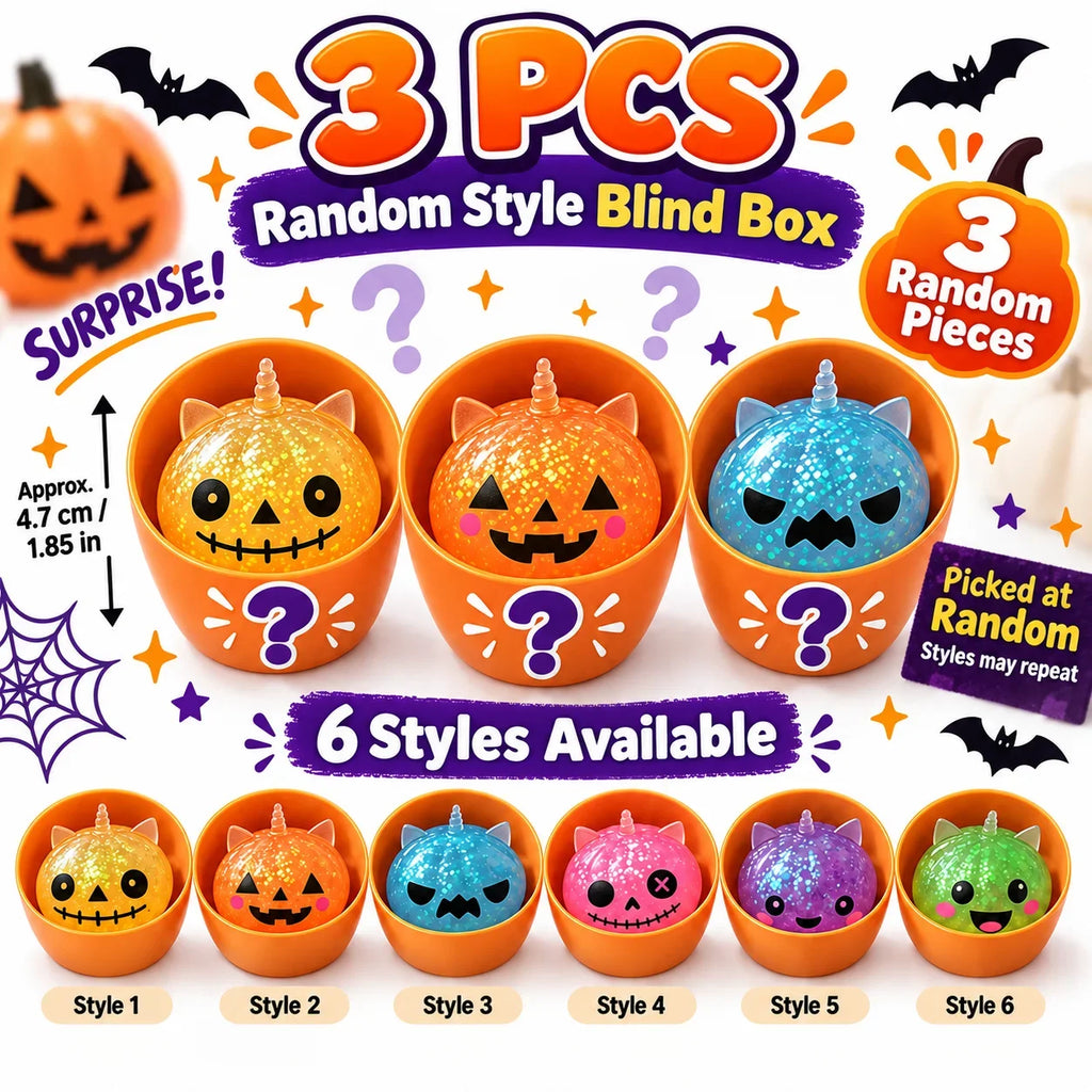 1-5PCS Halloween Unicorn Dumpling Squishy Blind Box Animal Ears Slow Rebound Squeeze Fidget Sensory Stress Relief Gift Pack