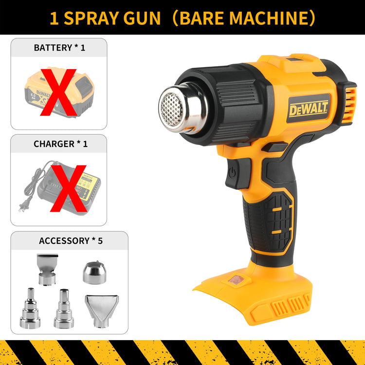 DEWALT DCE530 20V  Temperatures Adjustable Hot Air Gun Cordless Heat Gun 550°C High Power Welding Thermal Blower Power Tools