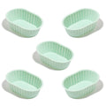 5PCS Reusable Oval Silicone Muffin Cups Non-Stick Cake Mold  Baking Mould for Air Fryer Oven DIY Brownie Pastry Bakeware