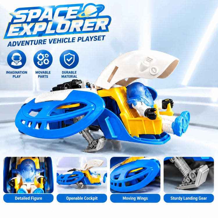 Imaginext Alpha Eagle Space Shuttle Playset with Astronaut Figure Lights SoundCollectible Space Exploration Toy Gift for Hobby
