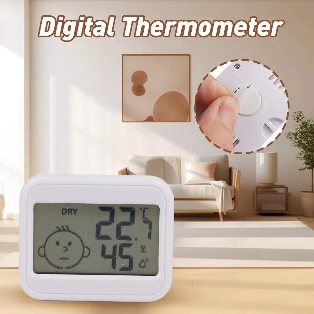LCD Digital Thermohygrometer Ultra-thin Simple Smart Home Electronic Digital Thermometer Hygrometer Electronic Clock
