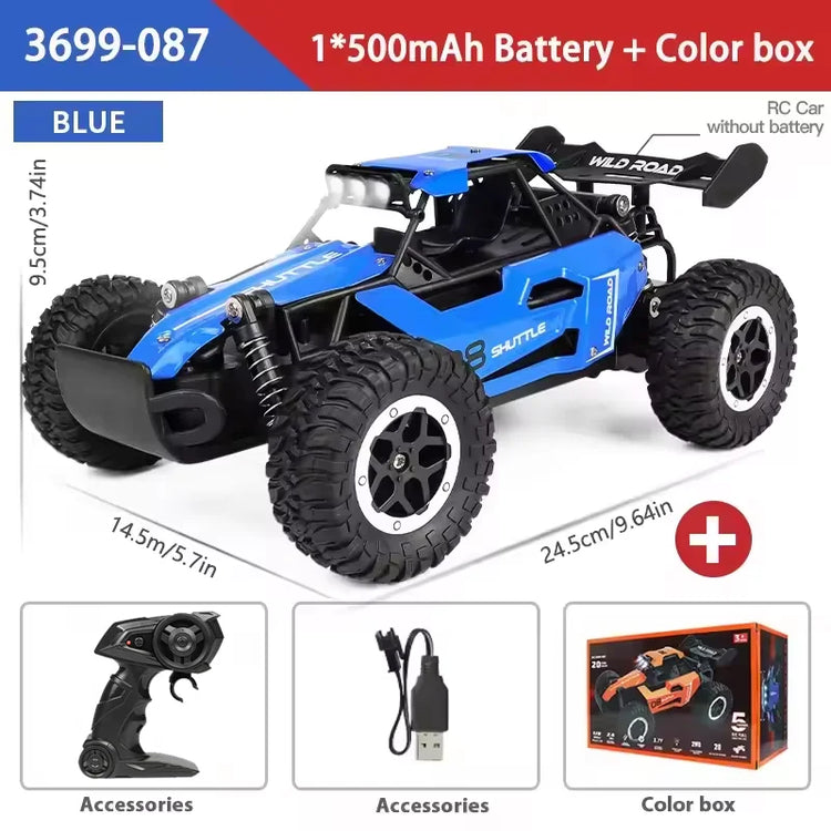 1:16 Scale Remote Control Monster Truck High Speeds 20KMH Off-Road RC Car with LED Lights for Adults Kids Durable Gift Ready for