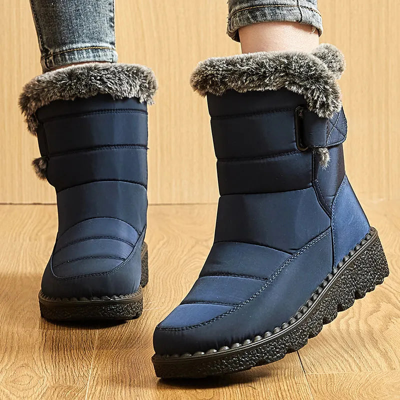 Women's Boots 2025 Trend Winter Shoes For Woman Winter Boots Ankle Low Heels Botas Mujer Waterproof Snow Boots With Fur Shoes