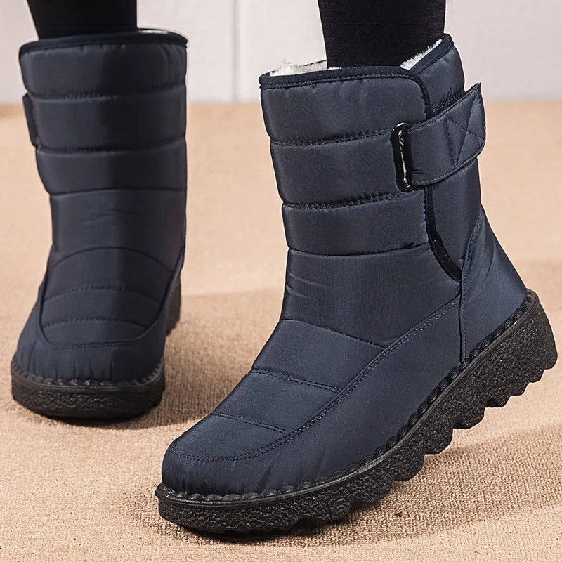Women Boots 2025 Winter Shoes Woman Waterproof Snow Boots Winter Warm Fur Botas Mujer Korea Style Black Ankle Boots For Women