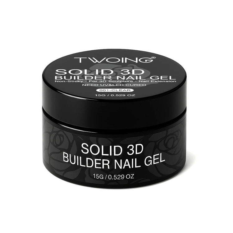TWOING 15g Clear & White Non Stick Hand Extension Gel 3D Shaping Sculpting Carving Nail Art Solid Hard Gel for Fake Nail