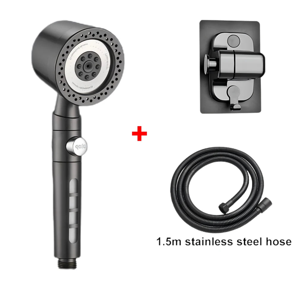 5 Modes Bathroom Shower Head Portable High Pressure Powerful Rain ShowerHead Explosion-proof and Drop-proof Universal Shower Set