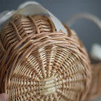 1pc Hand-woven Wedding Flower Basket With Handle Wicker Sundries Basket Wedding Flower Basket For Home Picnic Storage Basket