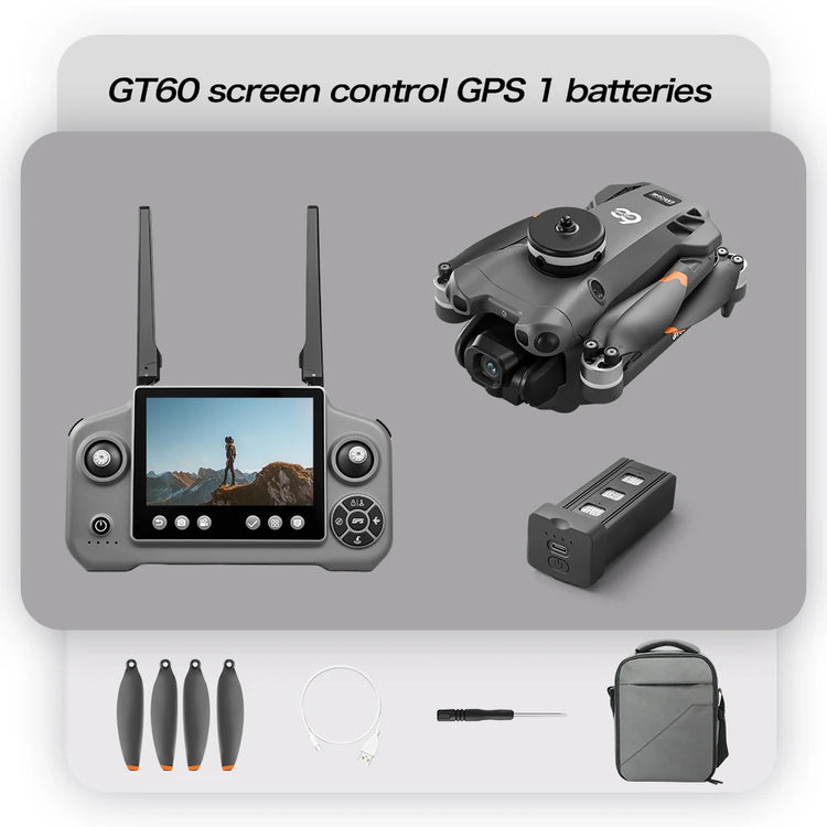 Original GT60 Foldable GPS Drone 8K HD 4K With Screen Brushless Airdrop Obstacle Avoidance 5G FPV Dual Camera Quadcopter