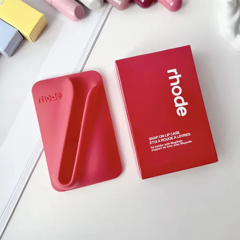 Hot‑Trend Lip Gloss Magnetic Back Design, Silicone Phone Back Holder, Stable Attachment for Simple Convenient Daily Use