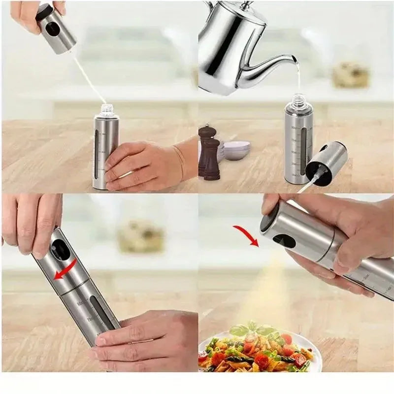 Stainless Steel Oil Sprayer for Air Fryer Cooking Mister Bottle Kitchen Dispenser with Fine Mist