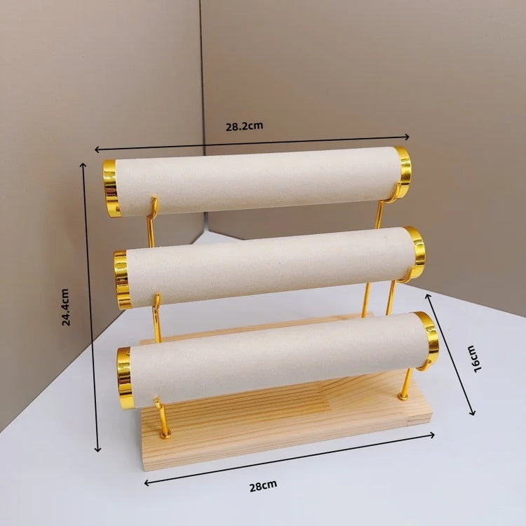 Detachable Bracelet Holder Jewelry Storage Stand with Wooden Tray Jewelry Holder for Jewelry Display