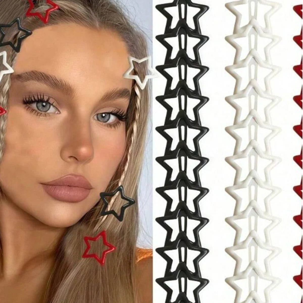 10/30/50pcs Colorful Star BB Hair Clips Girls Y2K Cute Star Barrettes Women Simple Metal Snap Clip Headdress Hair Jewelry Access