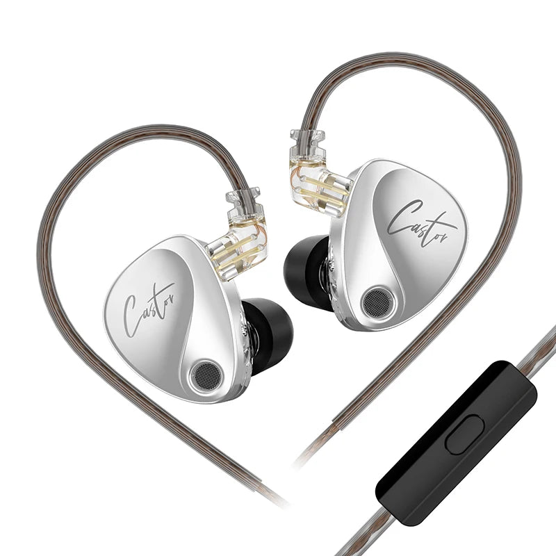 KZ Castor in Ear HiFi Earphone 2DD Dynamic High-end Tunable Earphones Monitor Headphone Cancelling Earbuds Bass Headsets PR2 ZAR