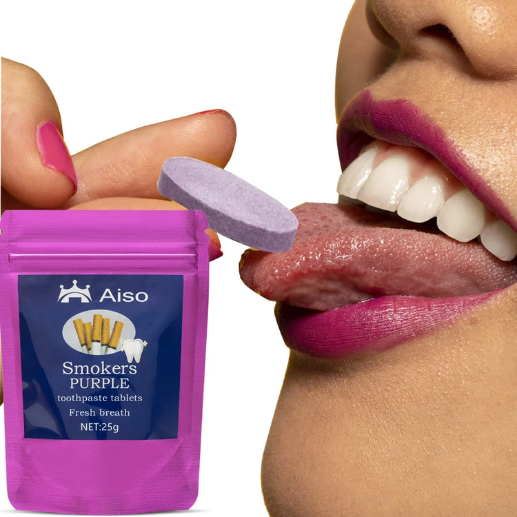 1PCS Purple Toothpaste Chewable Tablets for Smokers, Business Trip, Travel Essentials, Fresh Breath