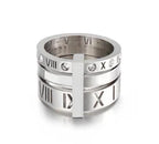 Personality Round Beads Ring Band Small Clear Crystal Zircon Waterproof Stainless Steel Rings Simple Granular Fine Jewelry