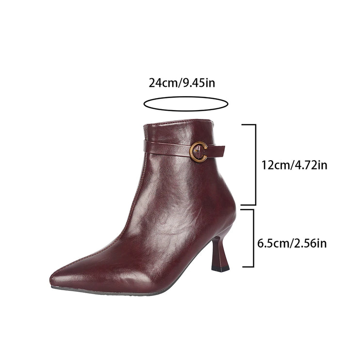 Spring Autumn Women's Plus Size Solid Color High Quality Stiletto Boots 2026 New Pointy Elegant Side Zipper Design Fashion Boots