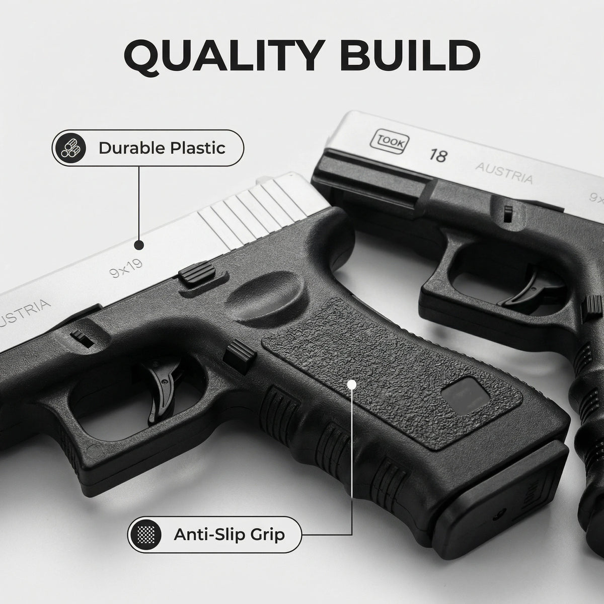 G18 Plastic Toy Gun Fires Powerful and Long-Range Soft Rubber Bullets Outdoor Sports Shooting Game Props