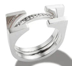 Stainless Steel Ring for Women Inlaid Zircon Rings Waterproof Romantic Fashion Jewelry