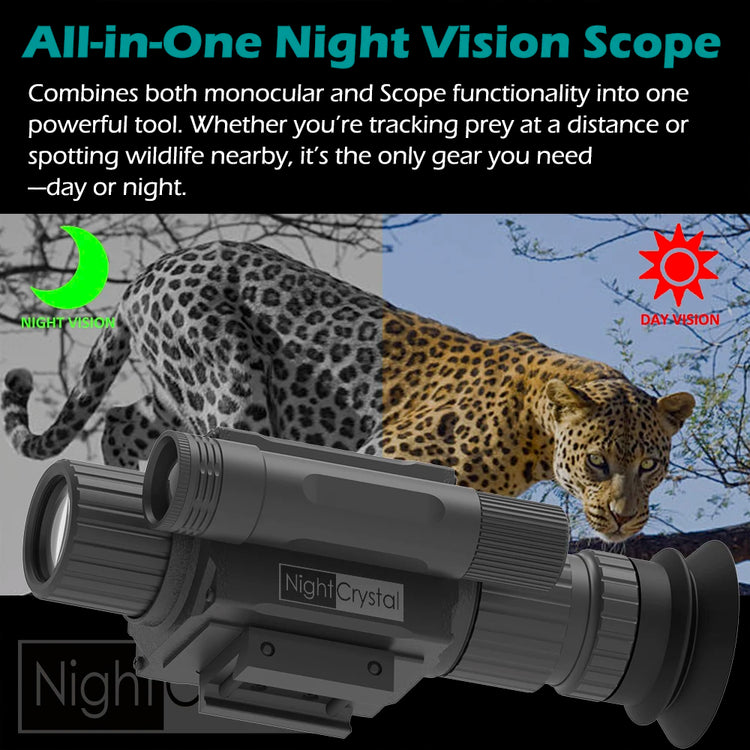 Megaorei NK008 Plus Night Vision Scope Infrared Hunting Camera with 21mm Picatinny Rail Mount & OLED 1.4" Screen & Built-in IR