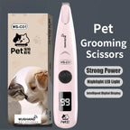 Pet Dog Electric Groomer Trimmer with LED Light Waterproof Pet Foot Hair Trimmer Low Noise Cat Dog Face Foot Ear Hip Paw Shaver