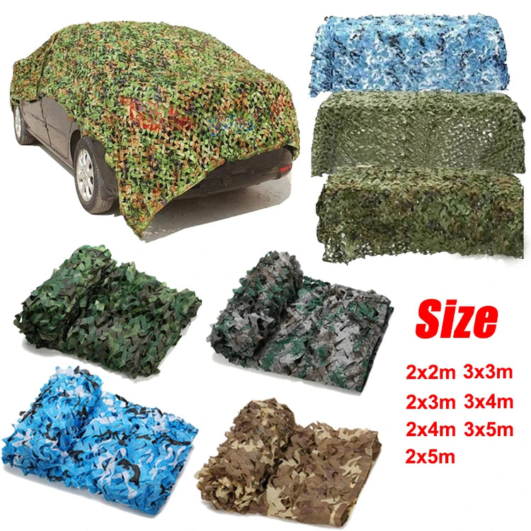 Camouflage Net Hunting Camouflage Net Car Tent Awning Shade Mesh Black Green Blue Forest Sun Protection Outdoor Shading